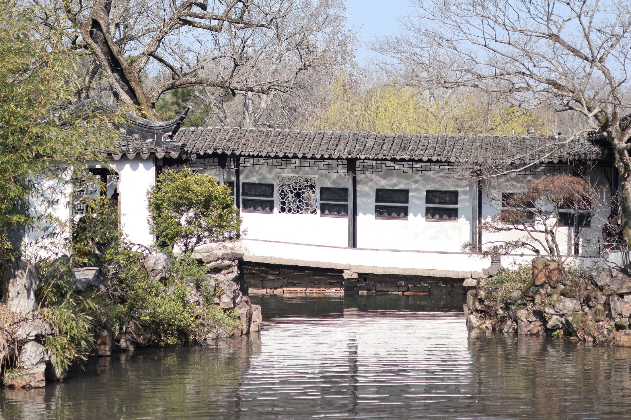 蘇州の古典庭園と桜。中国の協力工場ネットワークを象徴する風景